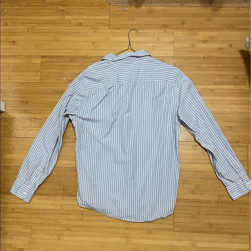 Men’s AE Striped Button Down - Light Blue - Picture 7 of 7